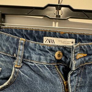 Zara High Waisted Dark Denim Jeans